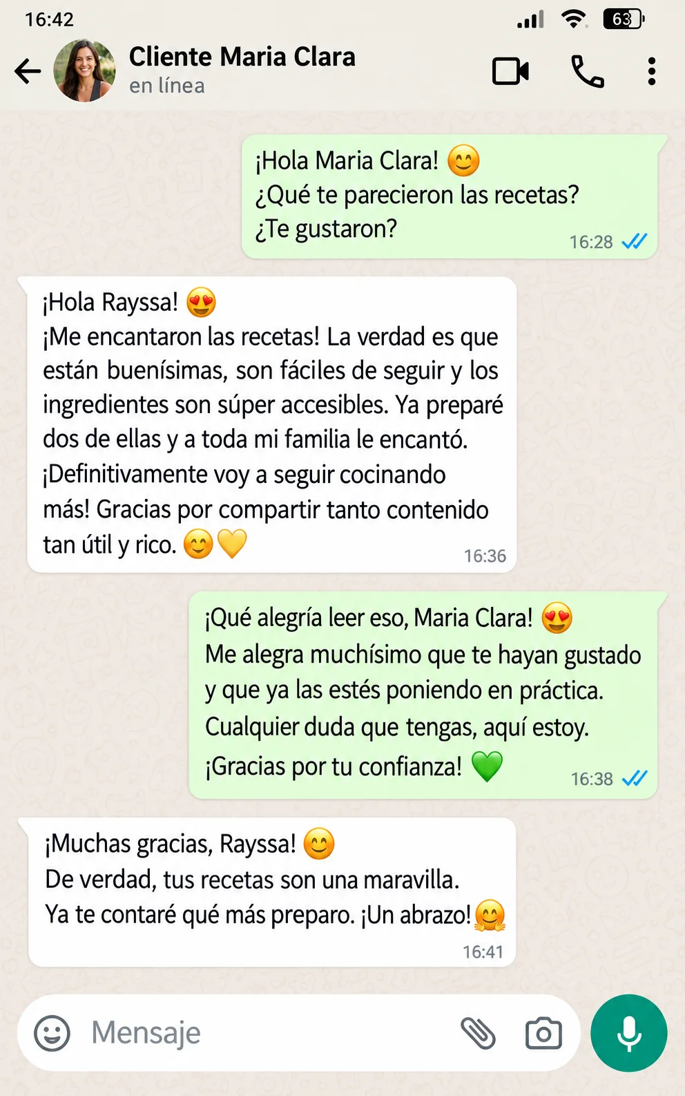 Testimonio de cliente sobre el Menú Adventista
